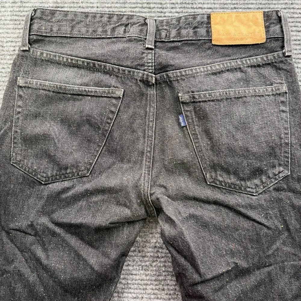 Levis Made & Crafted Shuttle Jeans Mens 30x30 Black Denim Rainbow Neppy Blue Tab